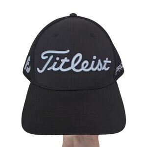 Titleist Tour Performance Golf Hat FJ ProV1 Mens‎ Size M/L Black White Fitted